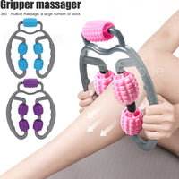 Trigger point roller in blue, top view