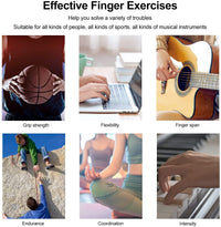 Finger extensor trainer worn while typing