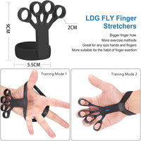 Hand extensor trainer stretched over fingers
