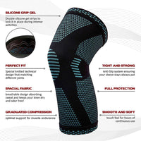 Compression sports knee pad features